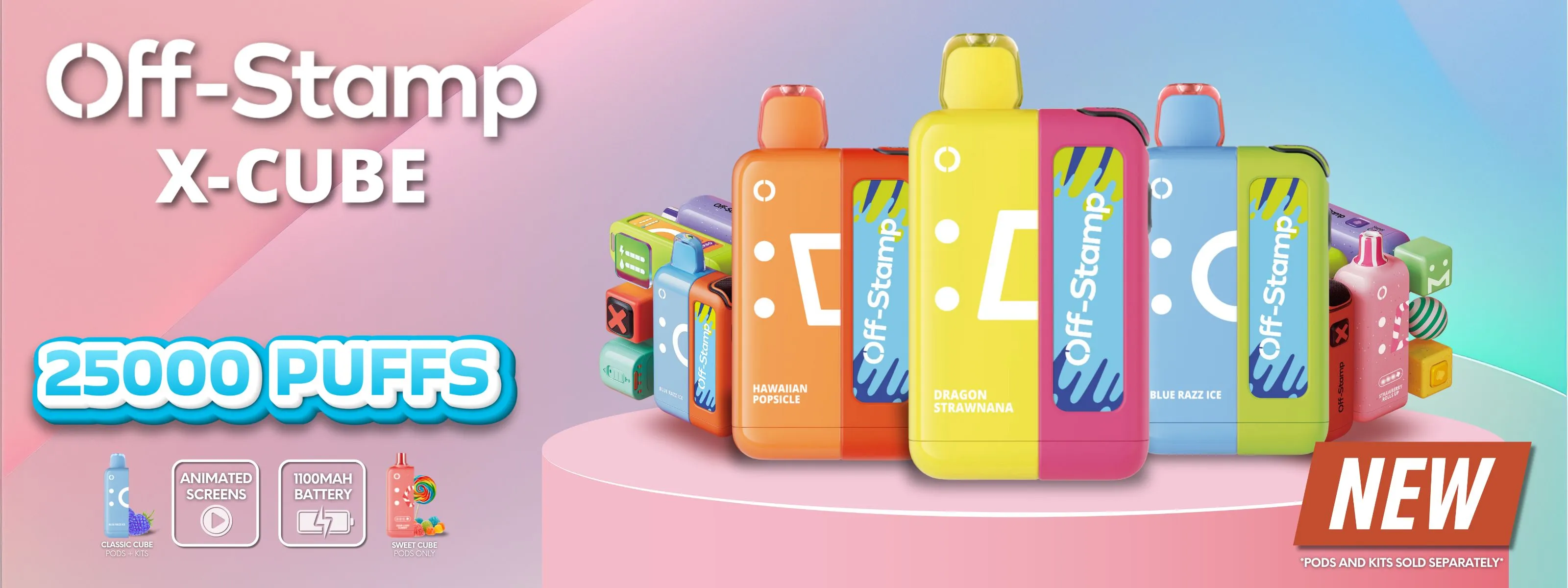Off Stamp X-Cube 25K Disposable Kit | Apex Vape Wholesale